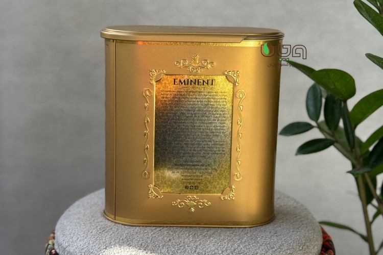 چای امیننت قوطی فلزی طلایی 400 گرمی مزه ملایم خوشرنگ و پرزر